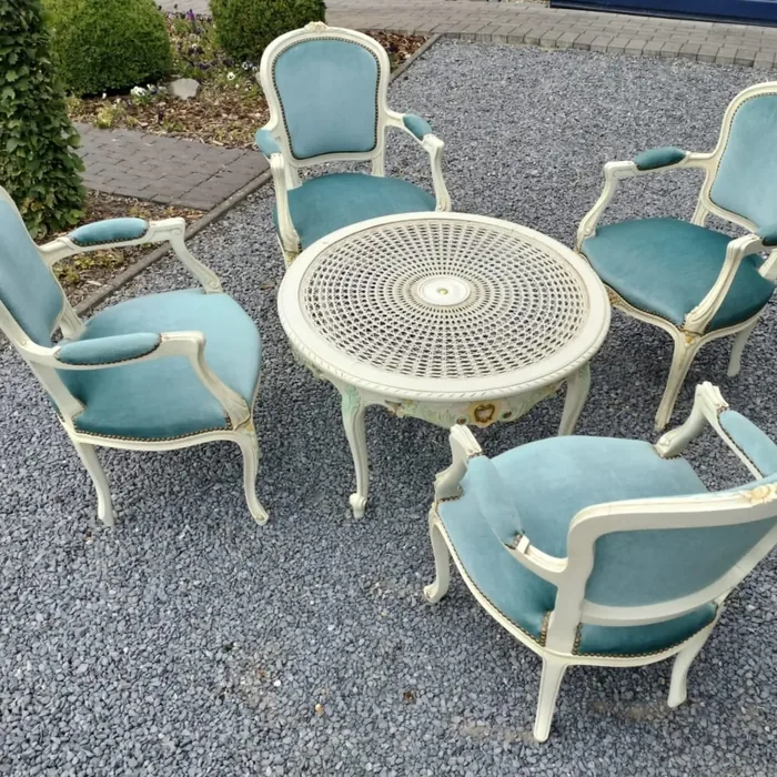 Salon set louis xv polychrome